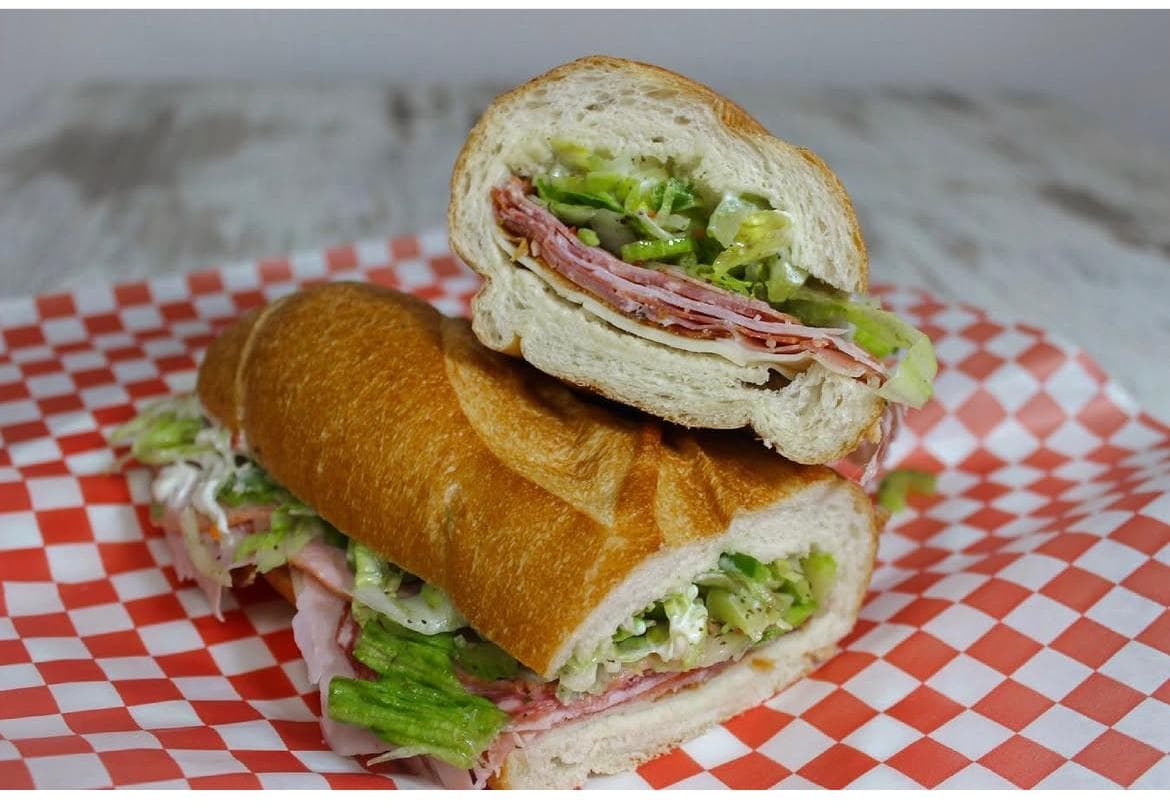 Authentic Italian Cold Cut Hoagie, piled high with cured meats